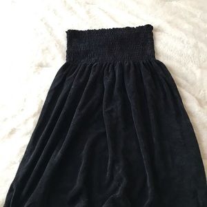 Black Terry beach Cover up mini dress